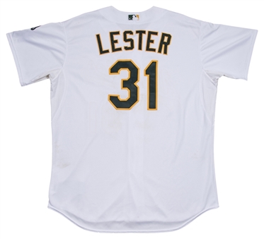 2014 John Lester Game Used Oakland As Home Jersey Used On 9/19/14 (MLB Authenticated)